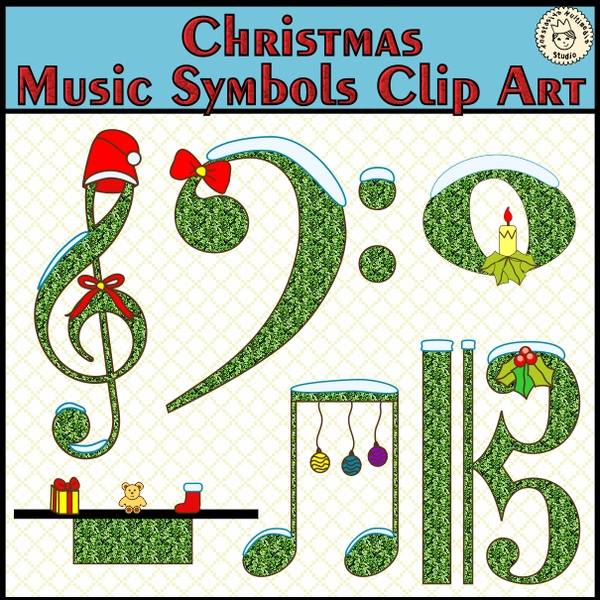 Christmas Music Symbols Clip Art