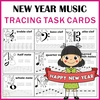 Music Tracing Task Cards for New Year