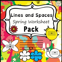 Image for Lines and Spaces Spring Worksheet Pack product