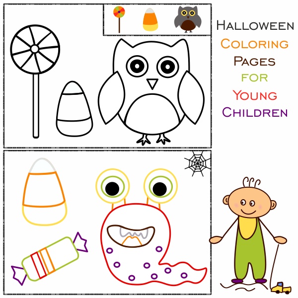Halloween Coloring Pages for Young Children