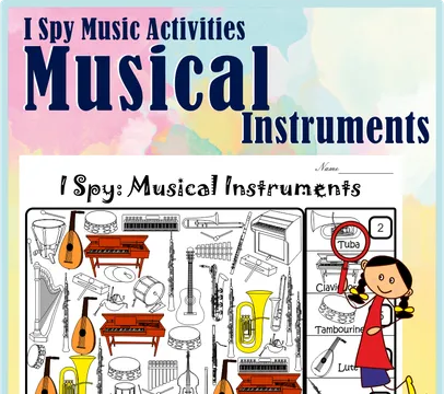 I Spy Musical Instruments Coloring Games