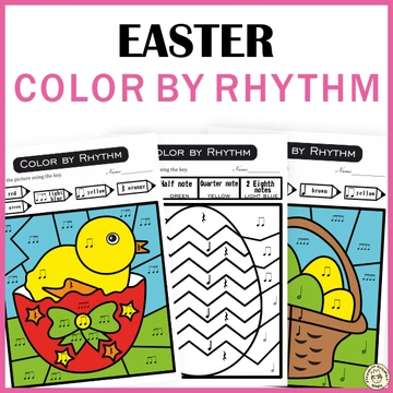 Easter Color by Rhythm | Music Coloring Activities | Color-by-Note