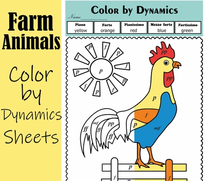 Farm Animal Music Coloring Pages | Dynamic Markings