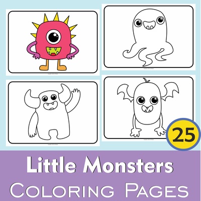 Little Monsters Coloring Pages set # 2