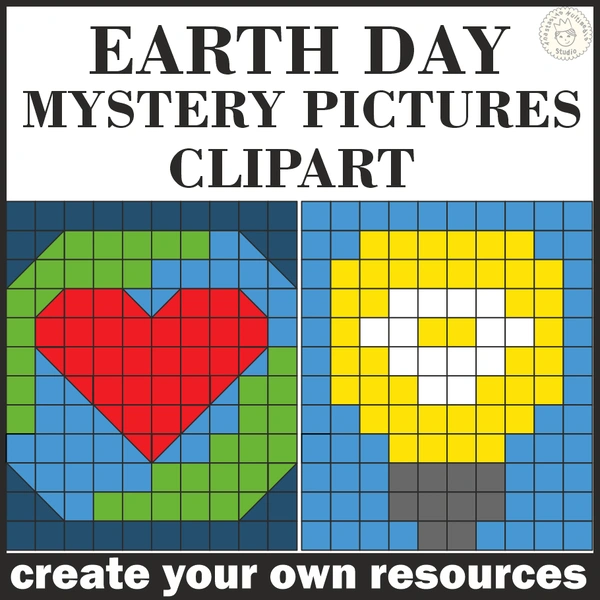 Earth Day Mystery Pictures Clipart | Pixel Art Images