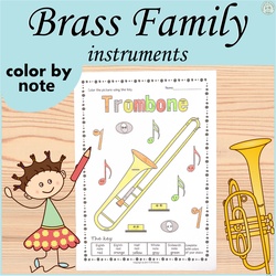Image for Brass Instruments Color by Music Pages product
