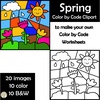 Image for Spring Color by Code Clipart product