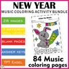 Image for Happy New Year Music Coloring Activities Bundle product