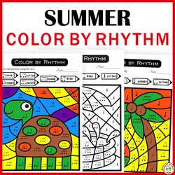 Image for Color by Rhythm Summer Themed Pages {standard notation} product