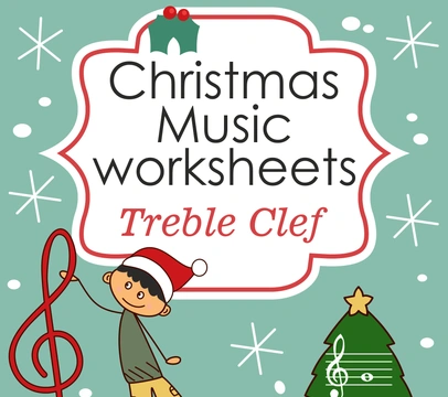 Christmas Treble Clef Note Reading Worksheets