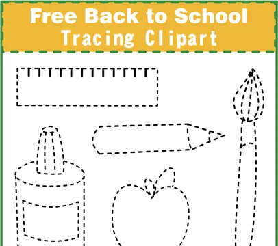Free Back to School Tracing Clipart