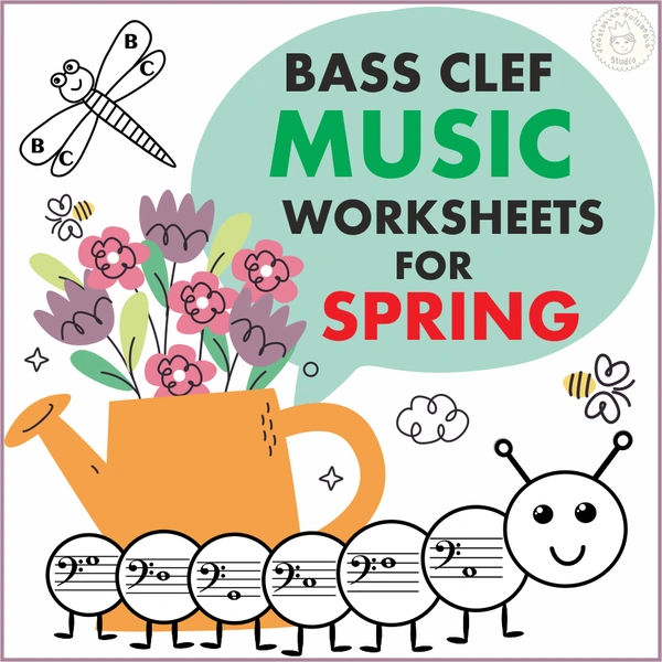 Bass Clef Note Naming Worksheets for Spring