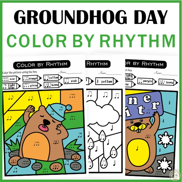 Groundhog Day Music Color by Rhythm Pages