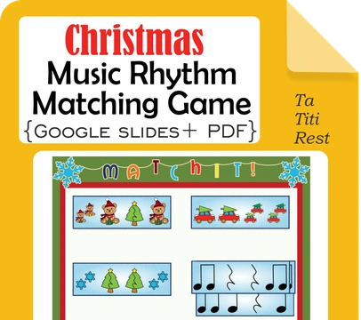Christmas Music Rhythm Matching Game {Ta, Ti-Ti, Rest} {Google Slides + PDF}
