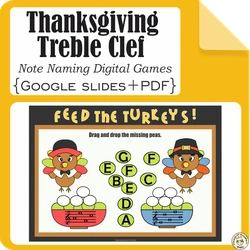 Image for Thanksgiving Treble Clef Note Naming Digital Games product