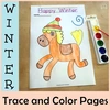 Image for Winter Trace and Color Pages {Fine Motor Skills + Pre-writing} product