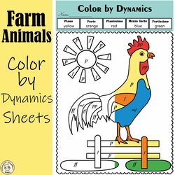 Image for Farm Animal Music Coloring Pages | Dynamic Markings product