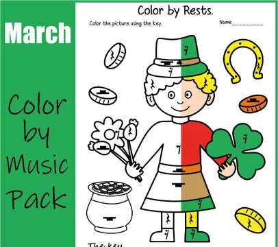 St. Patrick`s Day Music Coloring Worksheets