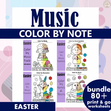 Easter Music Coloring Pages Bundle