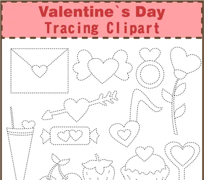 Valentines Day Tracing Clipart