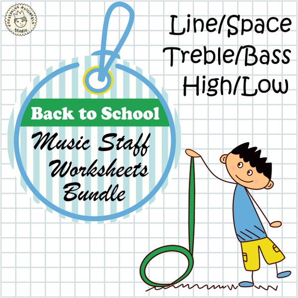 Back to School Music Staff Worksheet Bundle