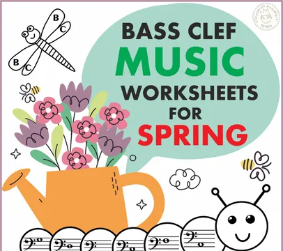 Bass Clef Note Naming Worksheets for Spring