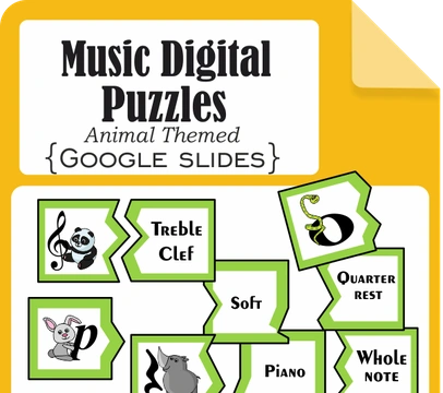 Music Digital Puzzles Animal Themed {Google Slides}