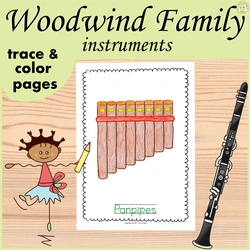 Image for Woodwind Instrument Trace and Color Pages product