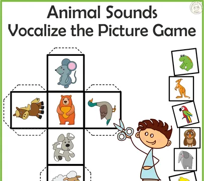 Animal Sounds Vocalize the Picture Game | Paper Blocks