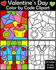 Image for Valentine`s Day Color by Code Clipart product