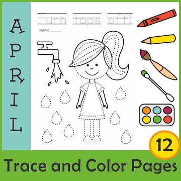 Earth Day Trace and Color Pages | Fine Motor Skills | Prewriting