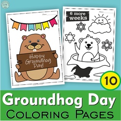 Image for Groundhog Day Printable Coloring Pages for Children product