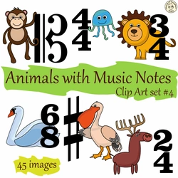Image for Animals with Music Notes Clip Art set #4 {Music Symbols} product