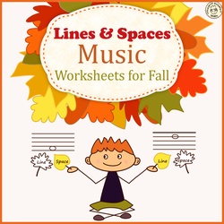 Image for Fall Music Worksheets Pack {Line -Space, High -Low} product