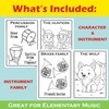 Image for Peter and the Wolf Listen & Color Music Worksheets | No Prep Sub Plans | K–3 product