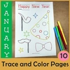 Image for New Year Picture Tracing Worksheets for Pre-K | Pre-handwriting product