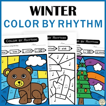 Winter Music Color by Code Activities | Color by Rhythm