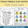 Image for Treble Clef Note Naming Worksheets for Summer product