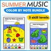 Image for Summer Music Color by Note Worksheets Bundle product