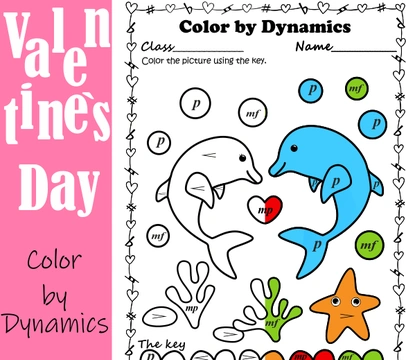 Valentine`s Day Music Coloring Pages | Color by Dynamics