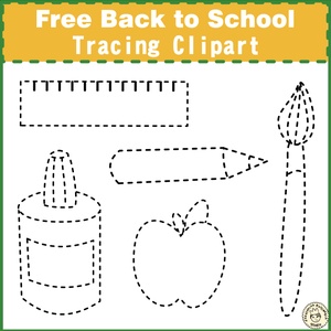 Weekly Freebies Back to School Tracing Clipart