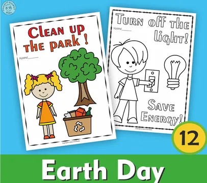 Earth Day Printable Coloring Pages for Kids