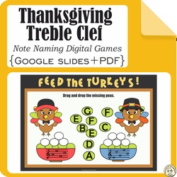 Image for Thanksgiving Treble Clef Note Naming Digital Games product