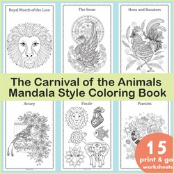 Image for The Carnival of the Animals Mandala-style Coloring Book - Camille Saint-Saëns product