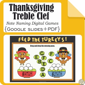 Thanksgiving Treble Clef Note Naming Digital Games