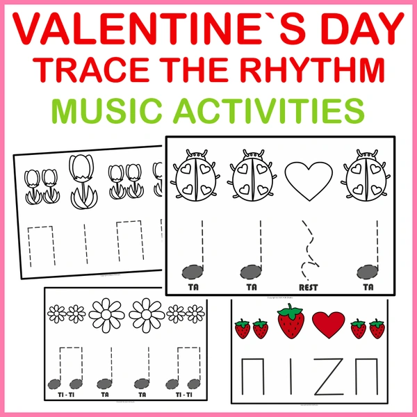 Valentine`s Day Music Rhythm Activities {Ta, Ti-Ti, Rest}