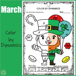 Image for St. Patrick's Day Music Coloring Pages | Color by Dynamics product