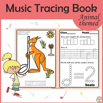 Music Tracing Book | Animal Themed