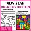 Image for Happy New Year Color by Music Rhythm Worksheets product