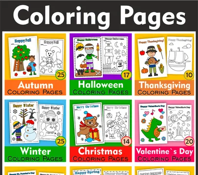 Printable Coloring Pages for Kids Mega Bundle | Holiday & Seasonal